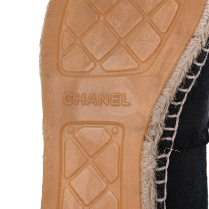 Chanel Linen CC Espadrilles 38 Black 7 of 9