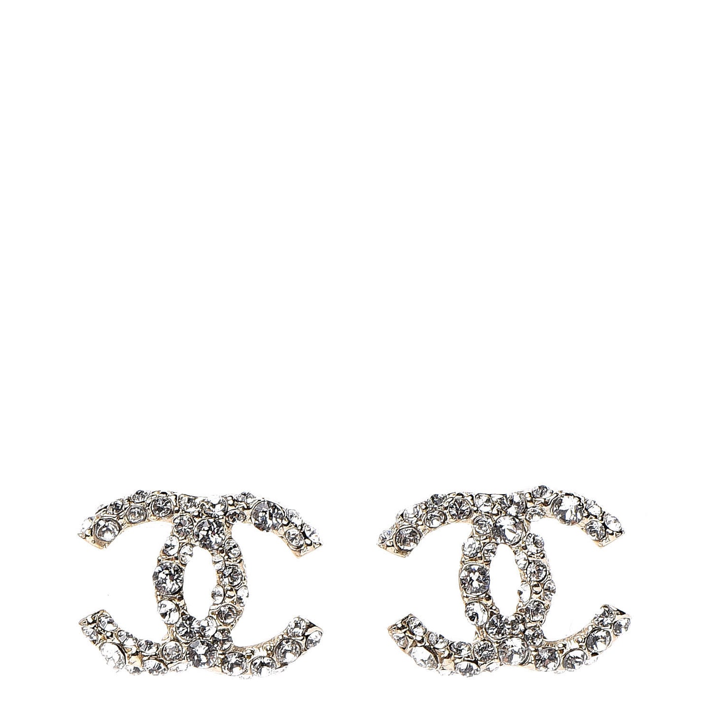 Crystal CC First Class Stud Earrings Gold