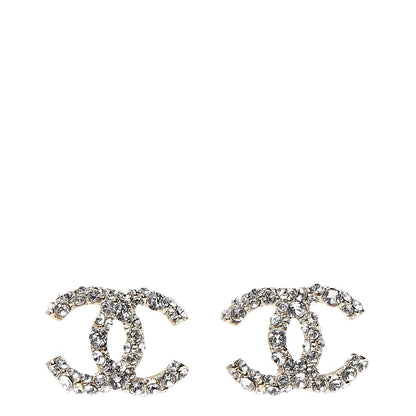 Chanel Crystal CC First Class Stud Earrings Gold 1 of 5