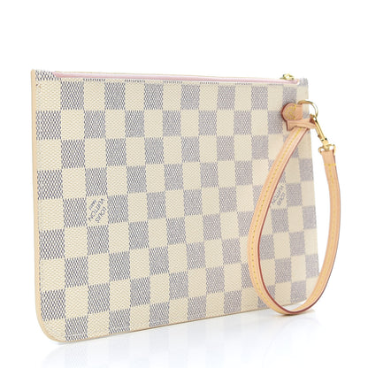 Louis Vuitton Damier Azur Neverfull MM GM Pochette Rose Ballerine 3 of 6