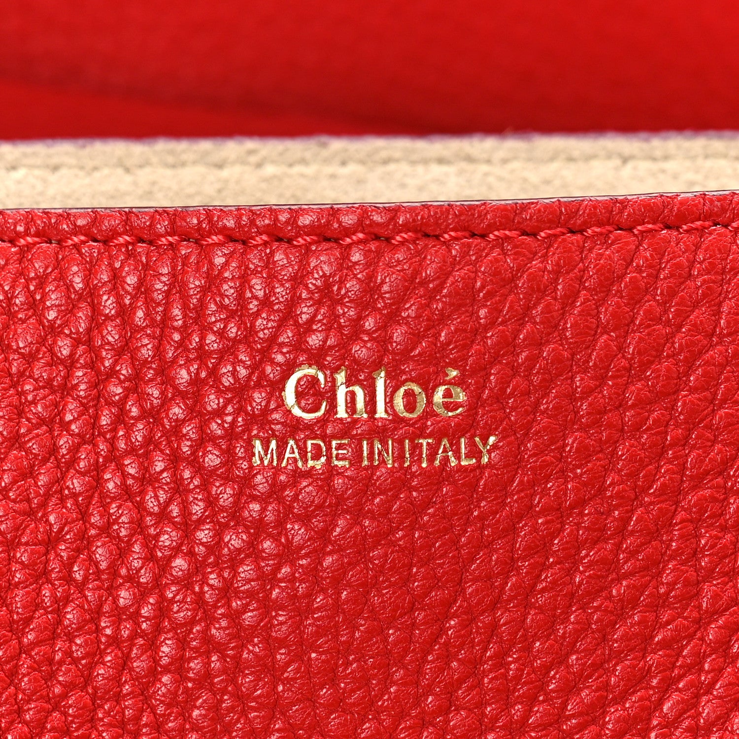 Chloe Grained Lambskin Drew Shoulder Bag Plaid Red 6 of 8