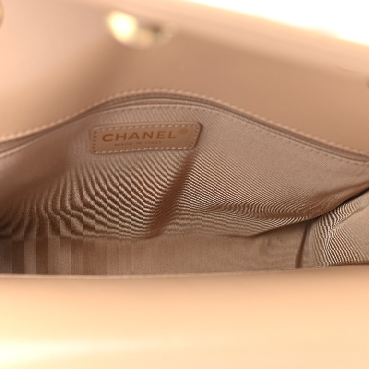 Calfskin Quilted Medium Triple Flap Beige
