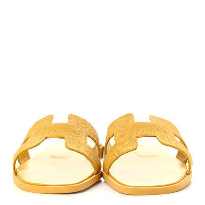 Hermes Epsom Oran Sandals 37 Jaune Sable 2 of 8