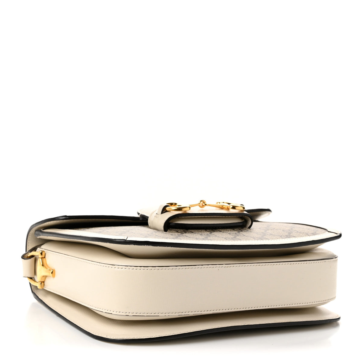 GG Supreme Monogram Horsebit 1955 Shoulder Bag Beige Mystic White