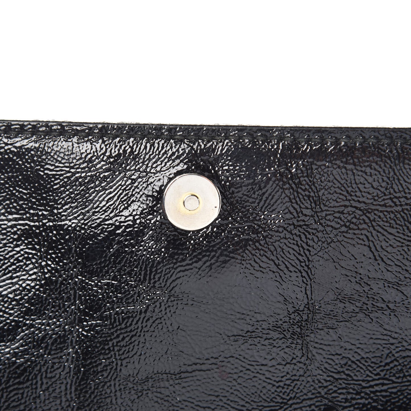 Textured Patent Monogram Large Belle De Jour Clutch Black