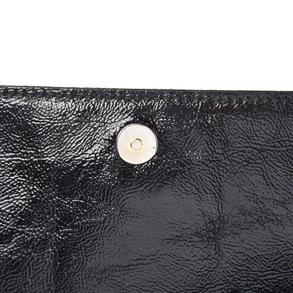 Saint Laurent Textured Patent Monogram Large Belle De Jour Clutch Black 6 of 13