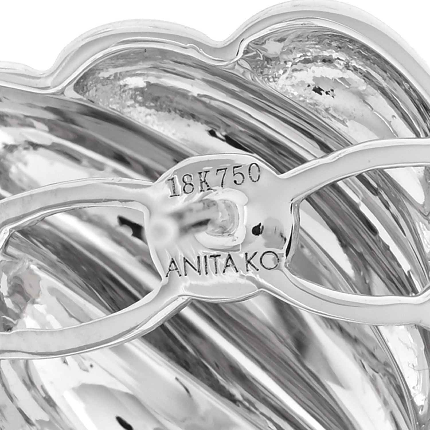 Anita Ko 18K White Gold Croissant Earrings 4 of 5