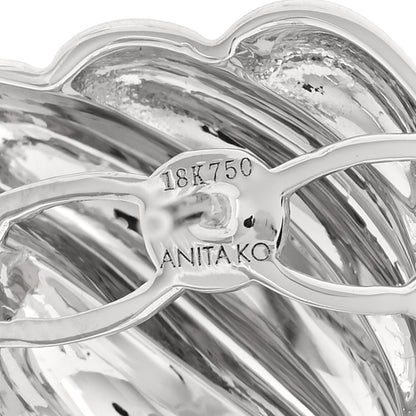 Anita Ko 18K White Gold Croissant Earrings 4 of 5