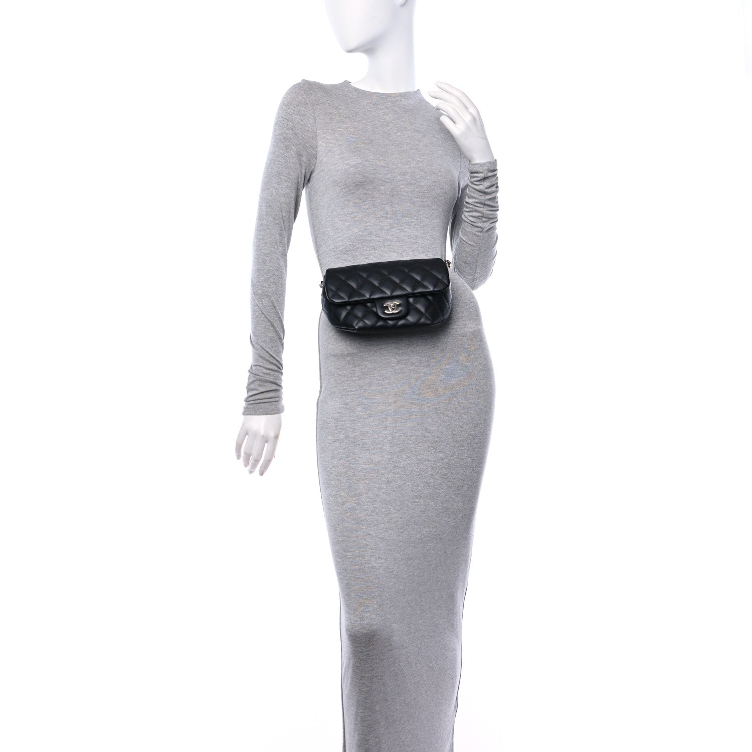 Chanel Calfskin Quilted CC Uniform Flap Belt Bag Black 2 of 10