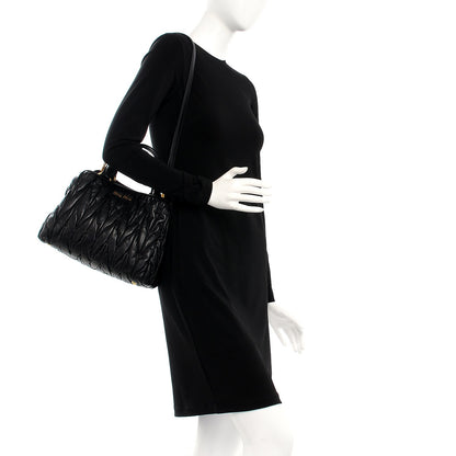 Miu Miu Nappa Matelasse Lux Mini Crossbody Tote Nero Black 2 of 8