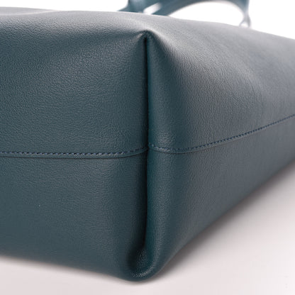 Saint Laurent Calfskin Large Shopping Tote Dark Turquoise 10 of 14