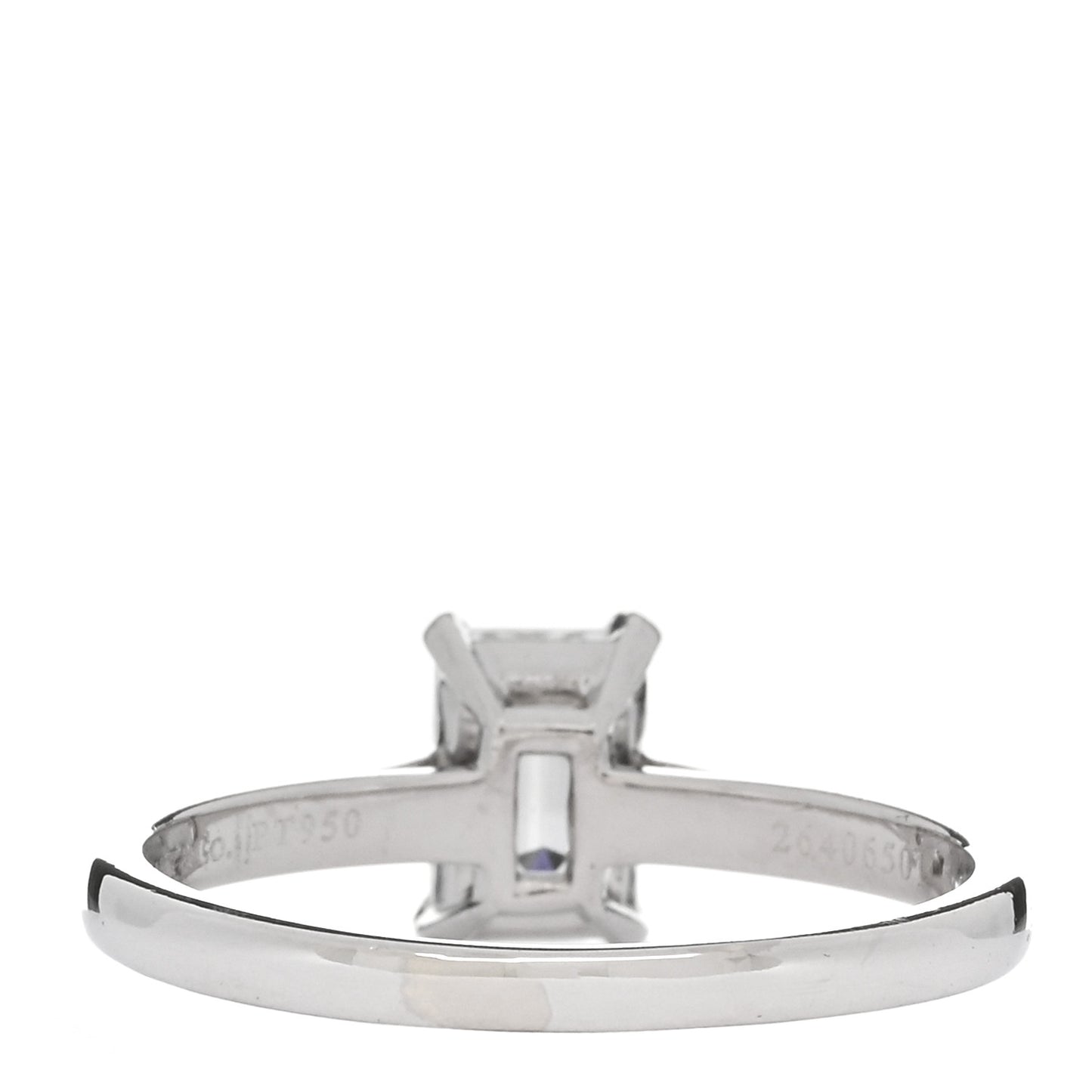 Platinum Diamond 1.01ct Emerald Cut Solitaire Engagement Ring 57 8