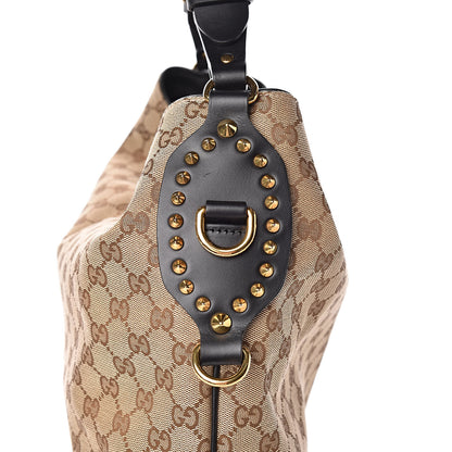Gucci Monogram Medium Patti Stud Hobo Black 10 of 10