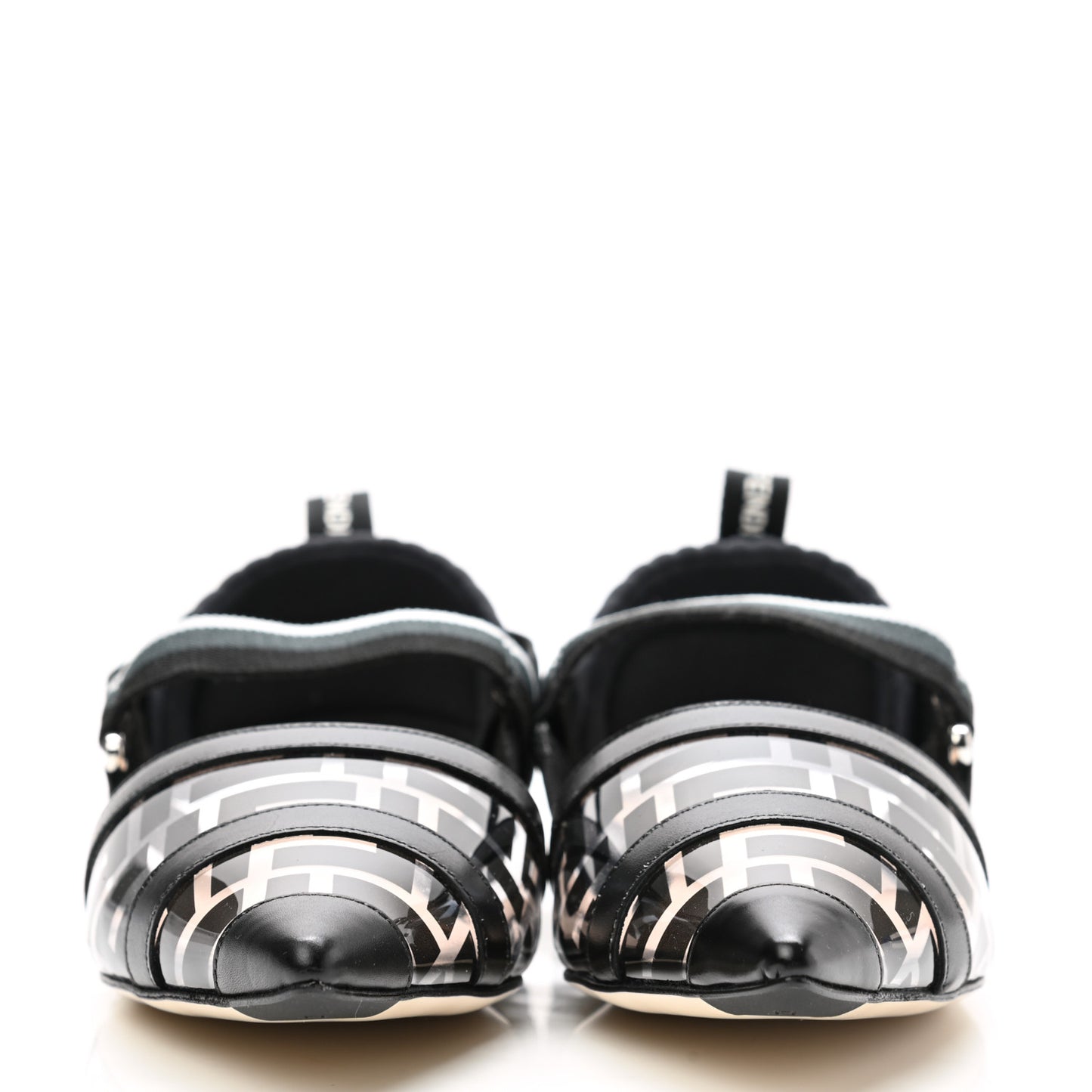 PVC Calfskin FF Colibri Slingback Ballerina Flats 37 Black