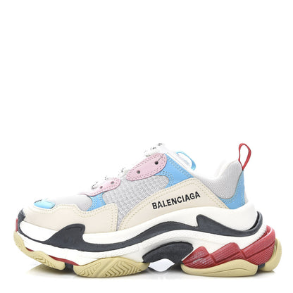 Balenciaga Fabric Mesh Womens Triple S Sneakers 36 White Blue Pink 1 of 7