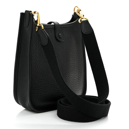 Hermes Taurillon Clemence Evelyne TPM Black 3 of 10