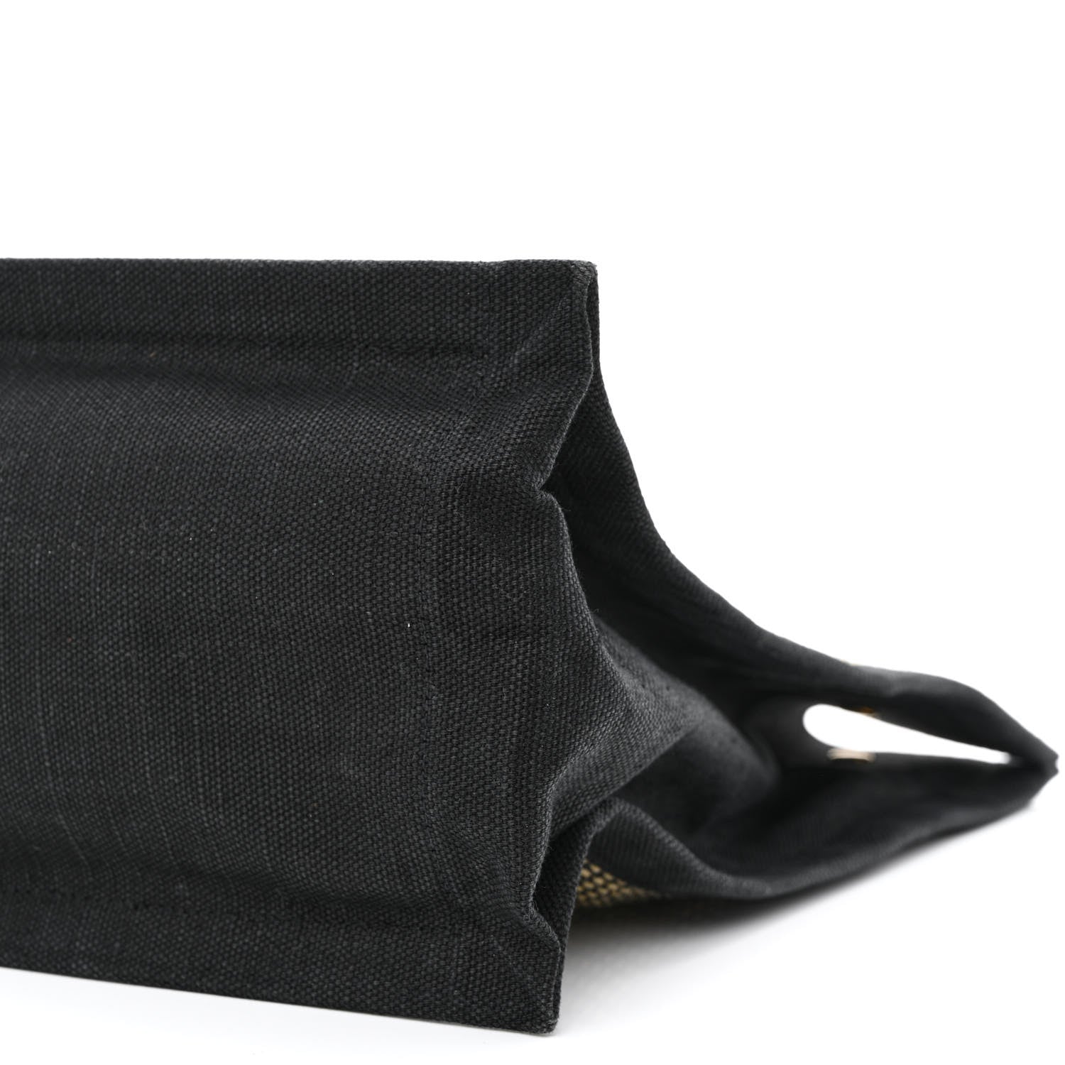 Saint Laurent Embroidered Cotton Linen Rive Gauche Noe Tote Black Beige 10 of 11