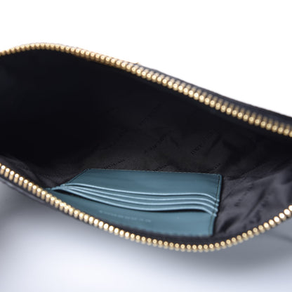 Burberry Signature Grain Calfskin Check Embossed Peyton Crossbody Clutch Bag Celadon Blue 5 of 8