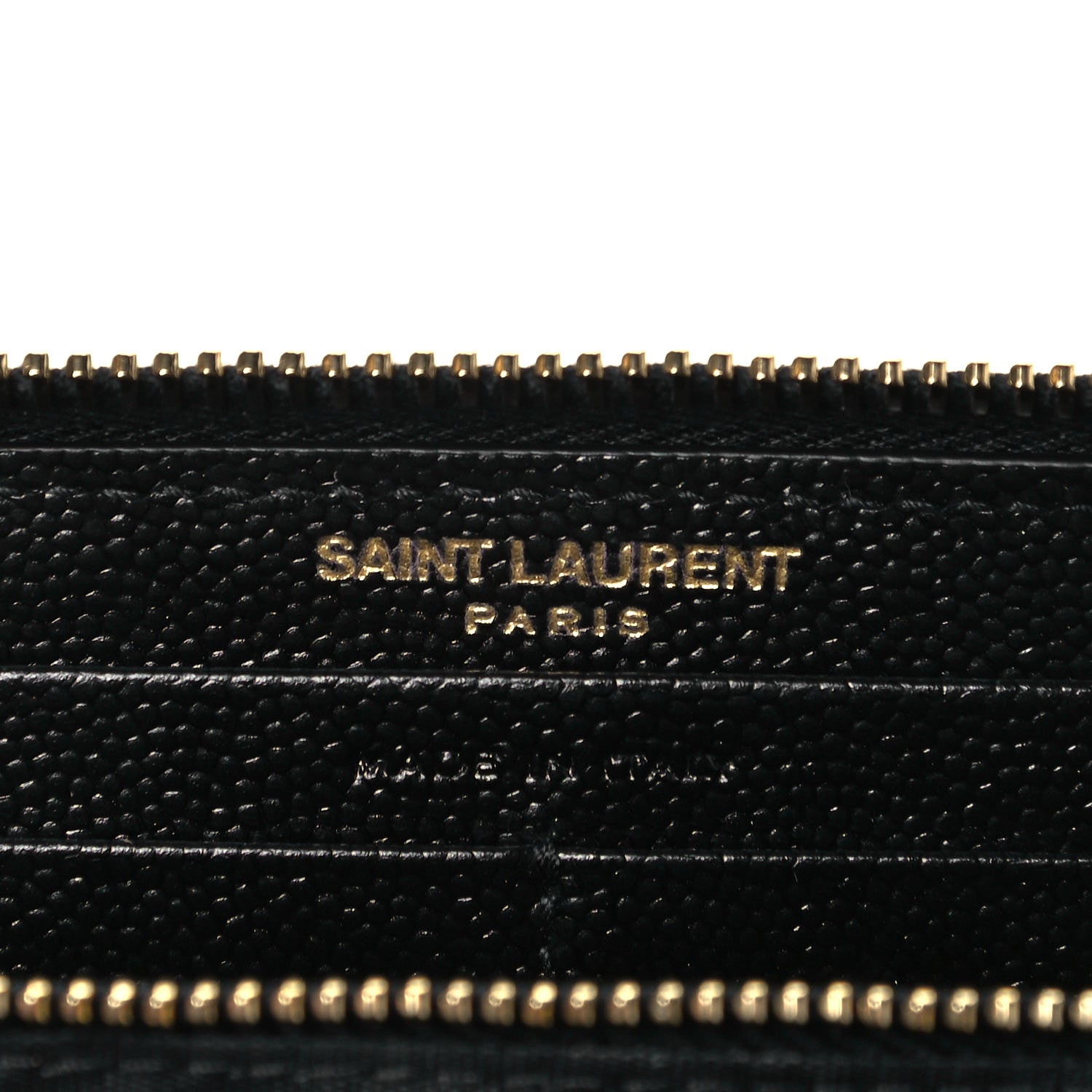 Saint Laurent Grain De Poudre Matelasse Chevron Monogram Zip Around Wallet Black 6 of 6