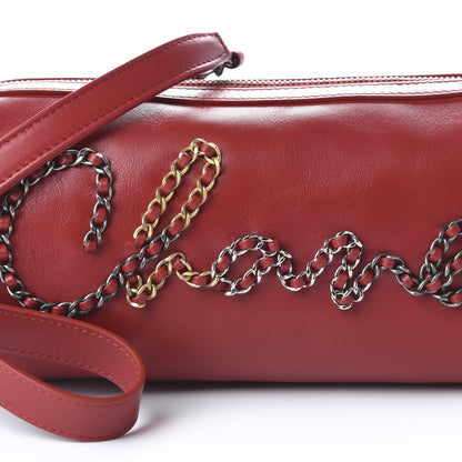 Chanel Calfskin Chain 20s Signature Bowling Bag Red 10 of 10