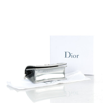 Christian Dior Metallic Patent Micro-Cannage Baby Diorama Flap Bag Silver 4 of 6