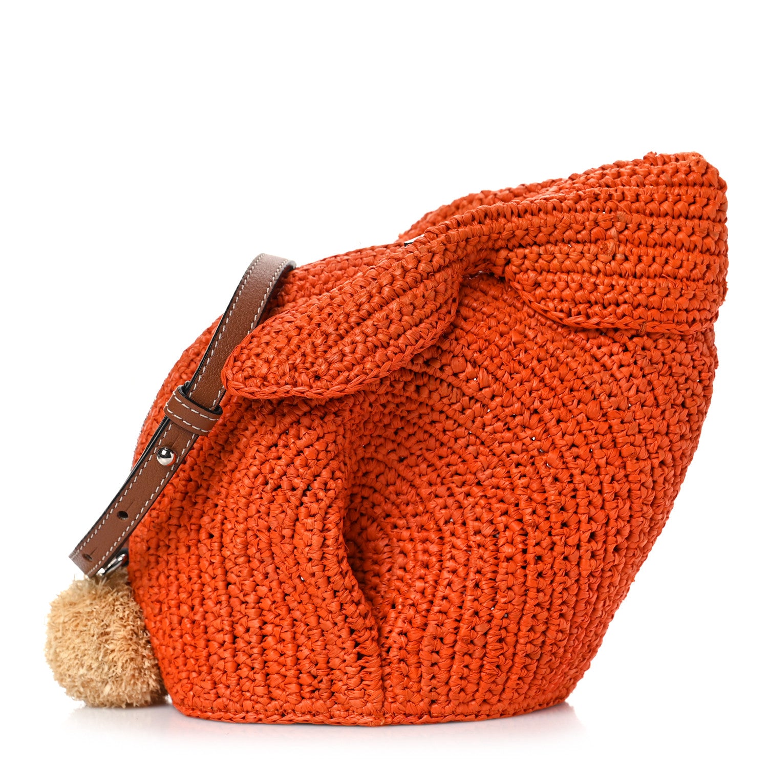 Loewe Raffia Mini Bunny Crossbody Bag Orange 1 of 9