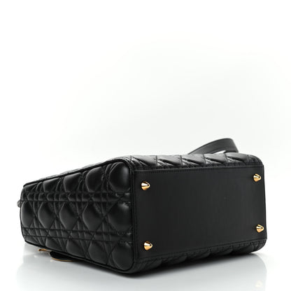 Christian Dior Lambskin Cannage Medium Lady Dior Black 3 of 4