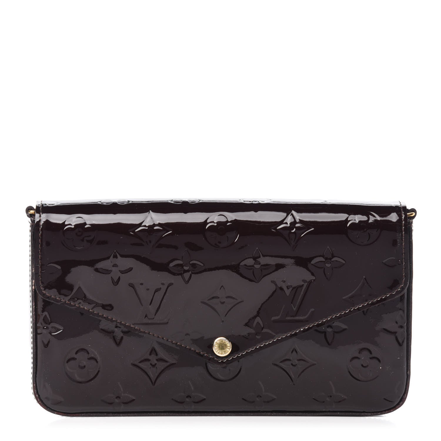 Louis Vuitton Vernis Pochette Felicie Chain Wallet Amarante 1 of 9
