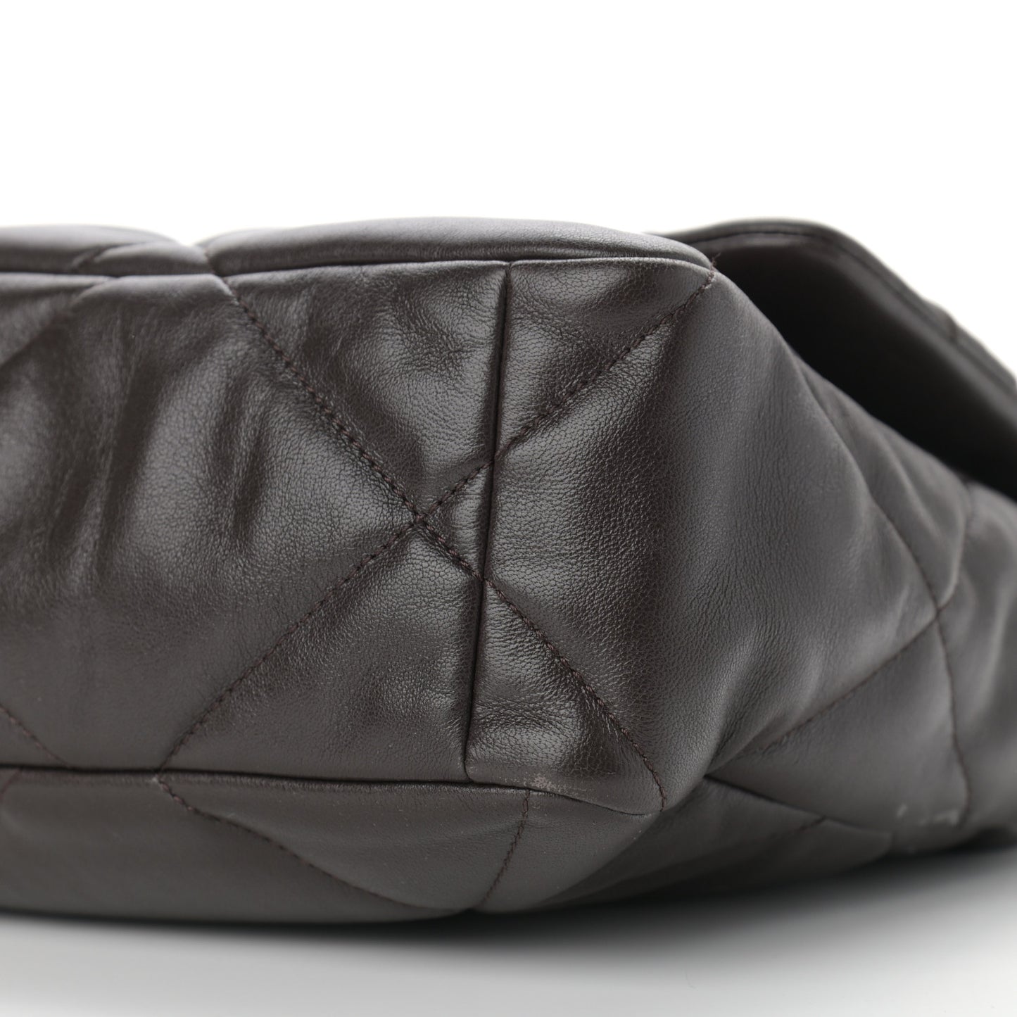 Lambskin Quilted Large Chanel 19 Flap Dark Brown