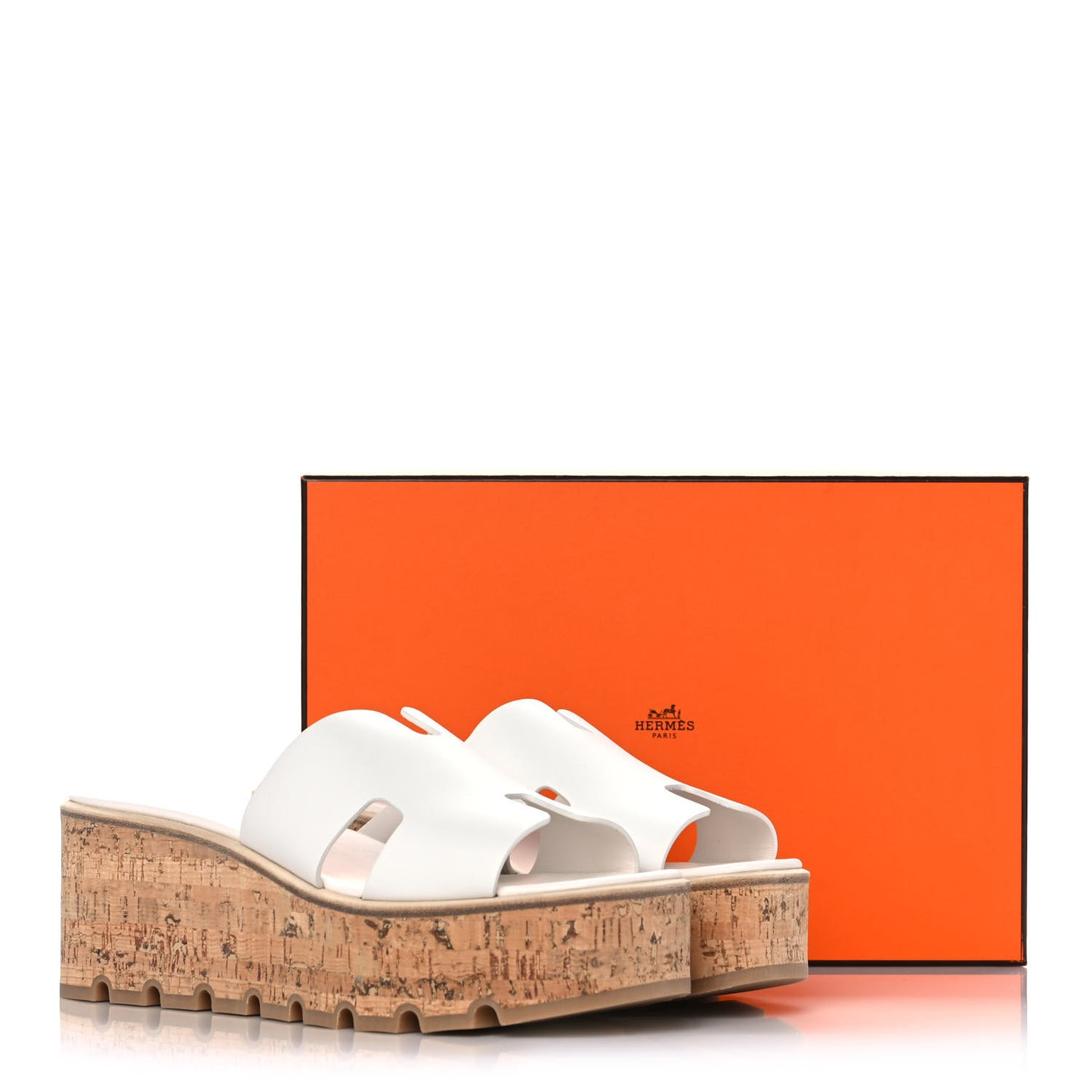 Calfskin Cork Eze 30 Sandals 41 White