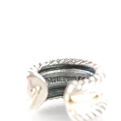 David Yurman Sterling Silver 14K Yellow Gold 16mm Cable Classics Hoop Earrings 4 of 5
