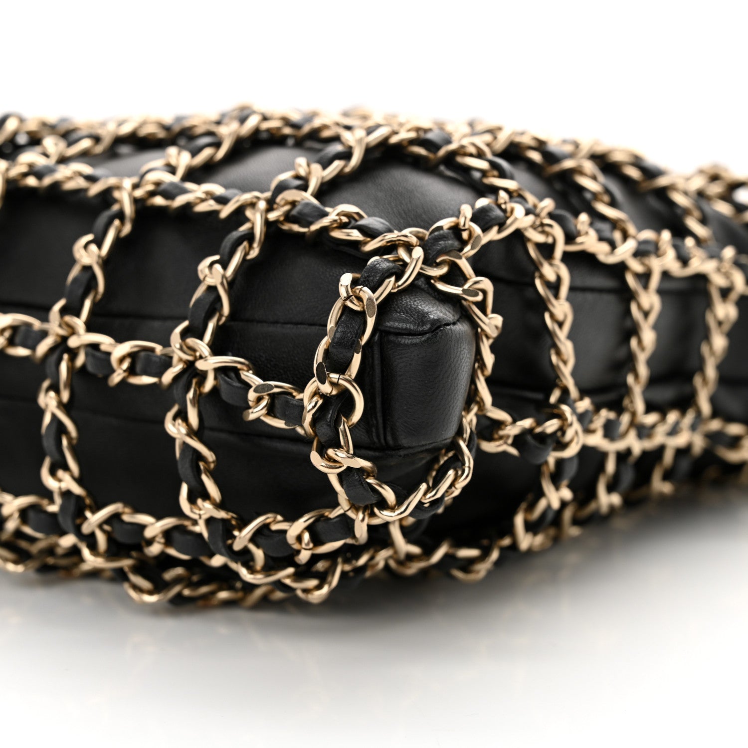 Chanel Lambskin Shopping Chain Tote Black 10 of 10