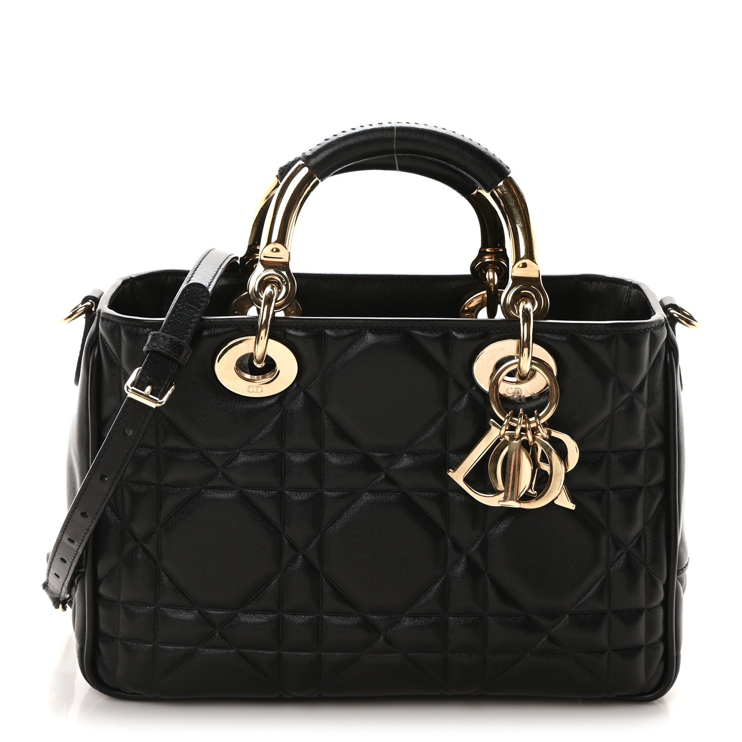 Christian Dior Calfskin Cannage Small The Lady 95.22 Black 1 of 9