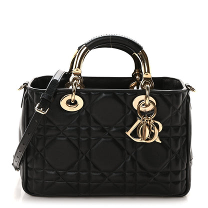 Christian Dior Calfskin Cannage Small The Lady 95.22 Black 1 of 9