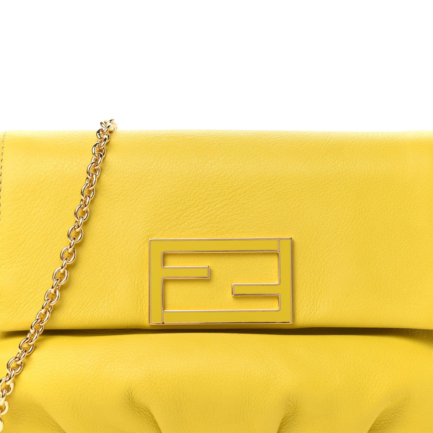 Fendi Vitello Flamingo Enamel Fendista Pouchette Crossbody Bag Cedro 12 of 12