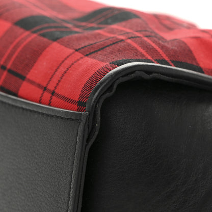 Mulberry Calfskin Tartan Cotton Canvas Small Iris Tote Black Red Multicolor 12 of 12