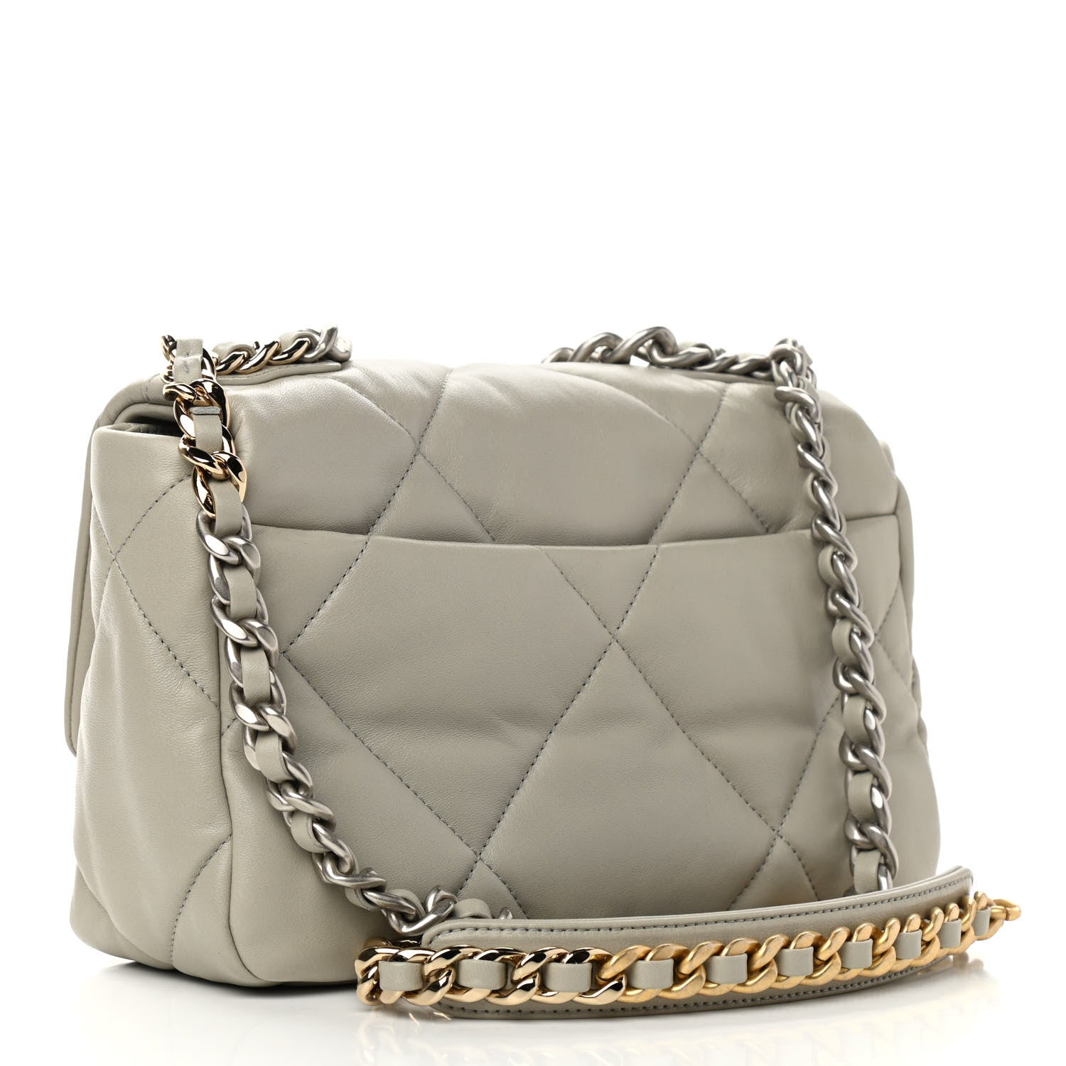 Chanel Lambskin Quilted Medium Chanel 19 Flap Grey 3 of 10