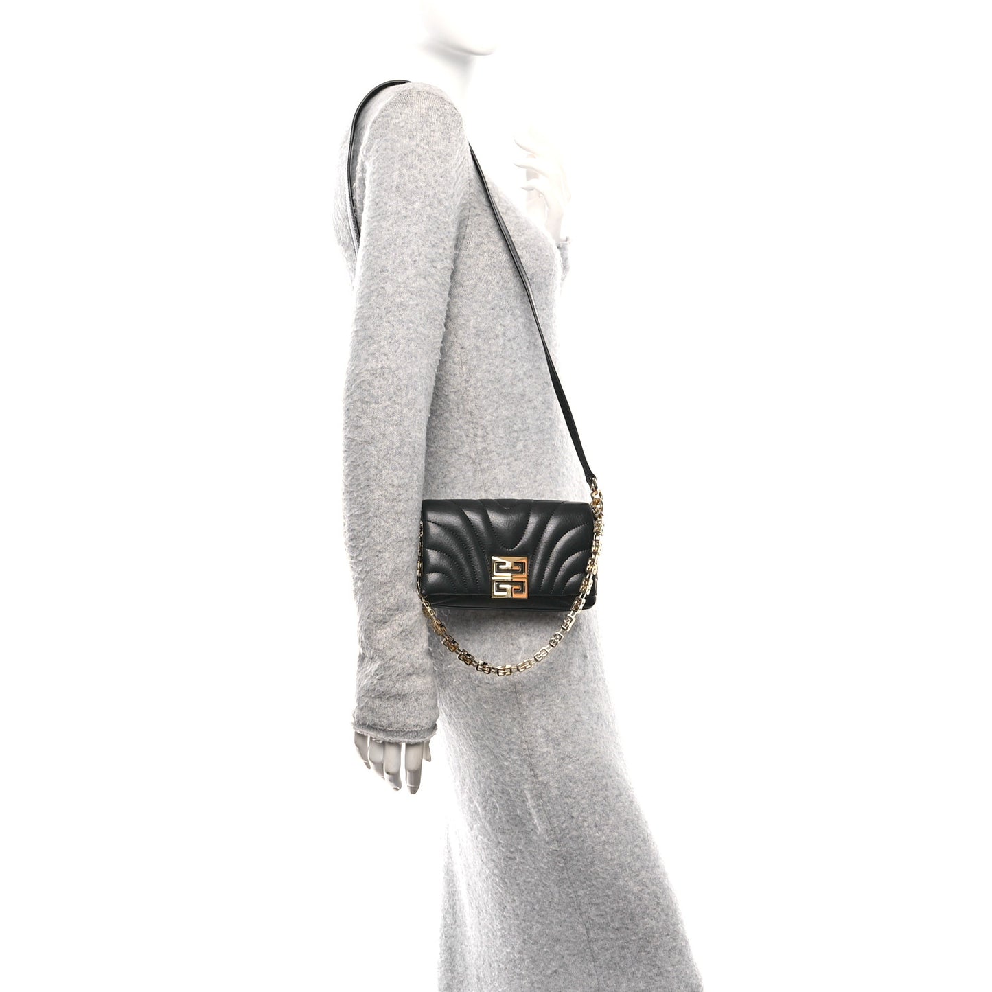 Calfskin Quilted Micro 4G Soft Bag Black