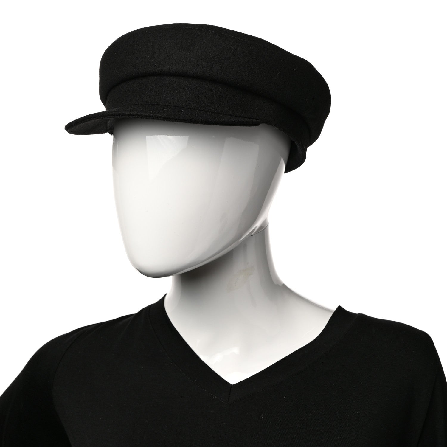 Hermes Cashmere Womens Deauville Cap 59 Black 2 of 10