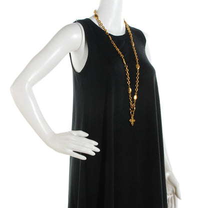 Chanel Long CC Cross Pendant Necklace Gold 2 of 3