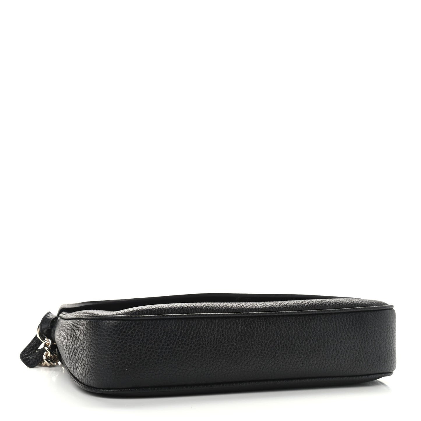 Pebbled Calfskin Medium Soho Flap Crossbody Black