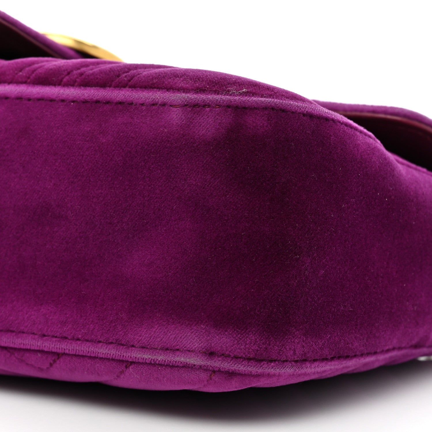 Gucci Velvet Matelasse Small GG Marmont Shoulder Bag Fuchsia Violet Cyclamen 8 of 18