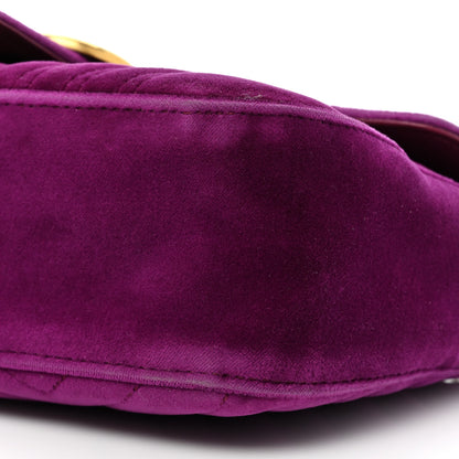 Gucci Velvet Matelasse Small GG Marmont Shoulder Bag Fuchsia Violet Cyclamen 8 of 18