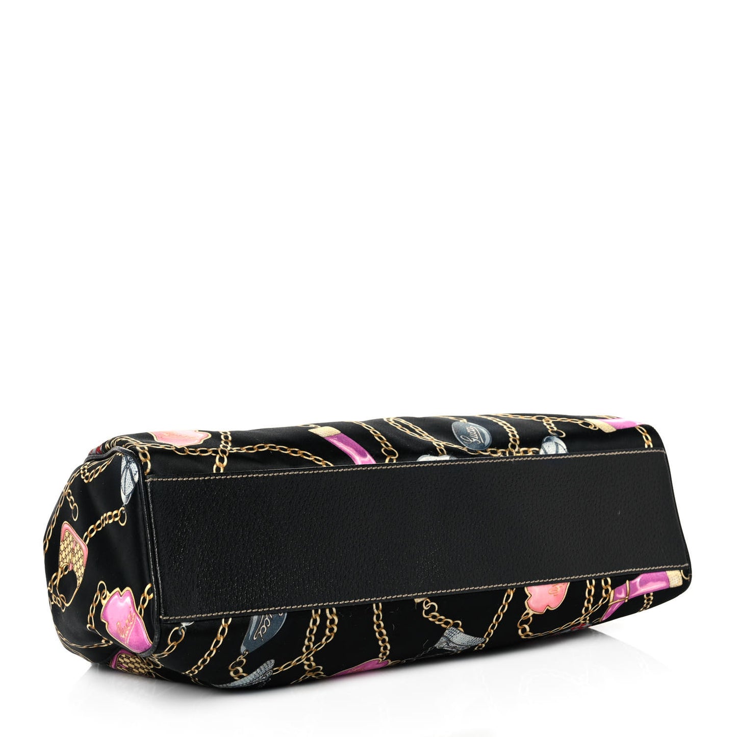 Satin Medium Charmy Shoulder Bag Black Multicolor