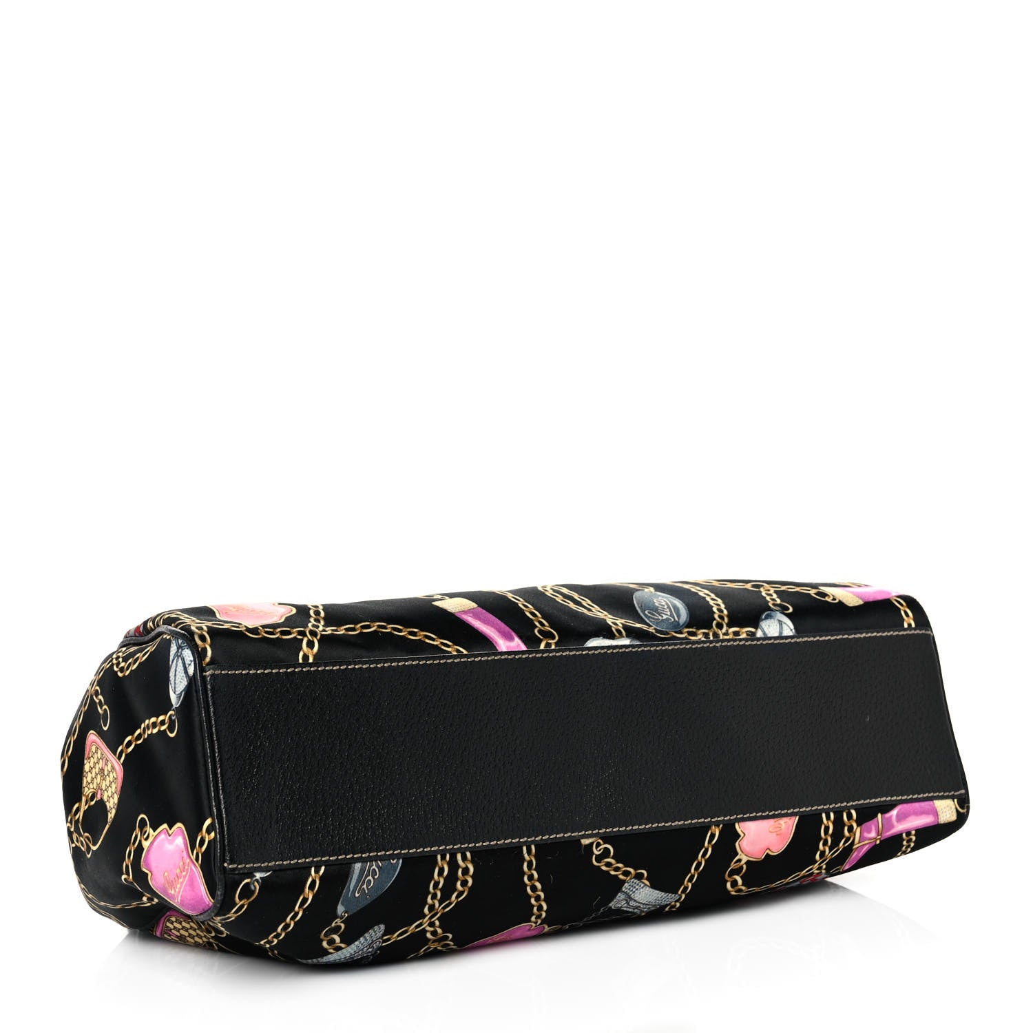 Gucci Satin Medium Charmy Shoulder Bag Black Multicolor 3 of 8