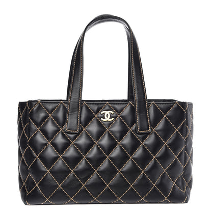 Chanel Calfskin Contrast Stitch Surpique Tote Black 1 of 13