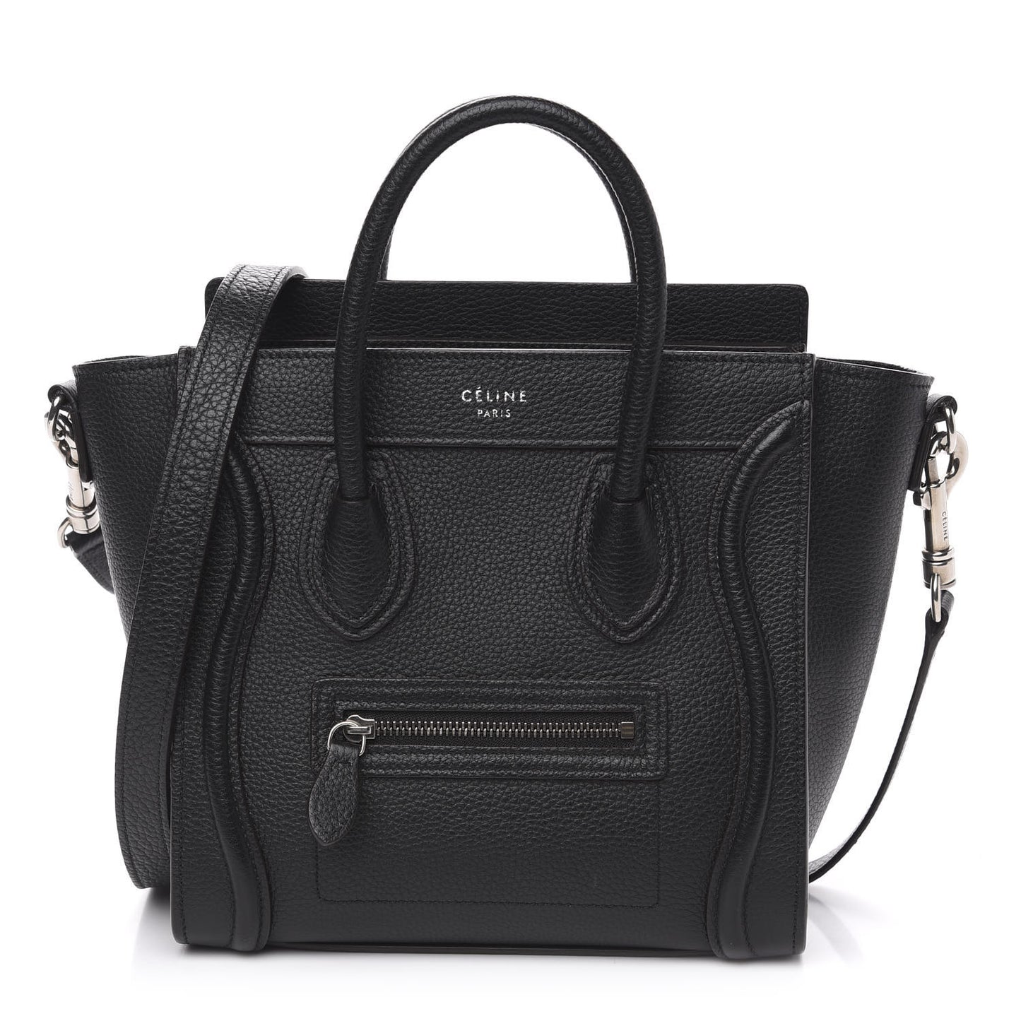 Drummed Calfskin Nano Luggage Black