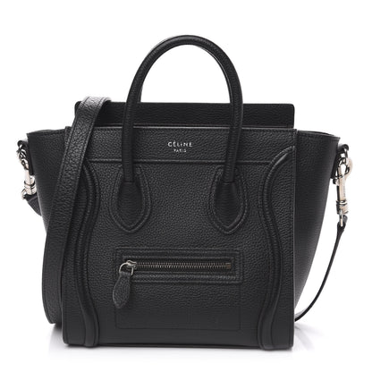 Celine Drummed Calfskin Nano Luggage Black 1 of 10