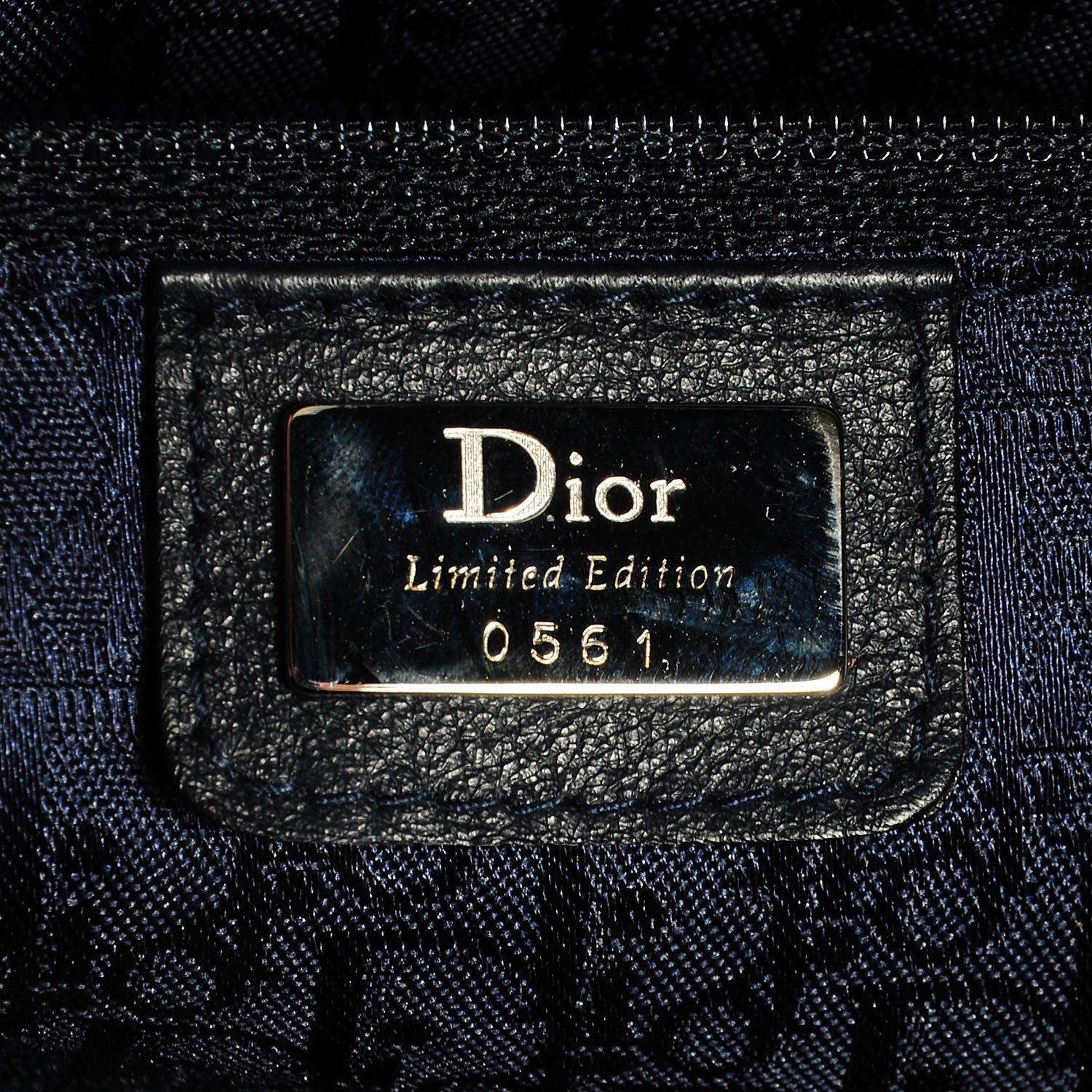 Christian Dior Leather Butterfly Pearls Frame Satchel Blue 23 of 24