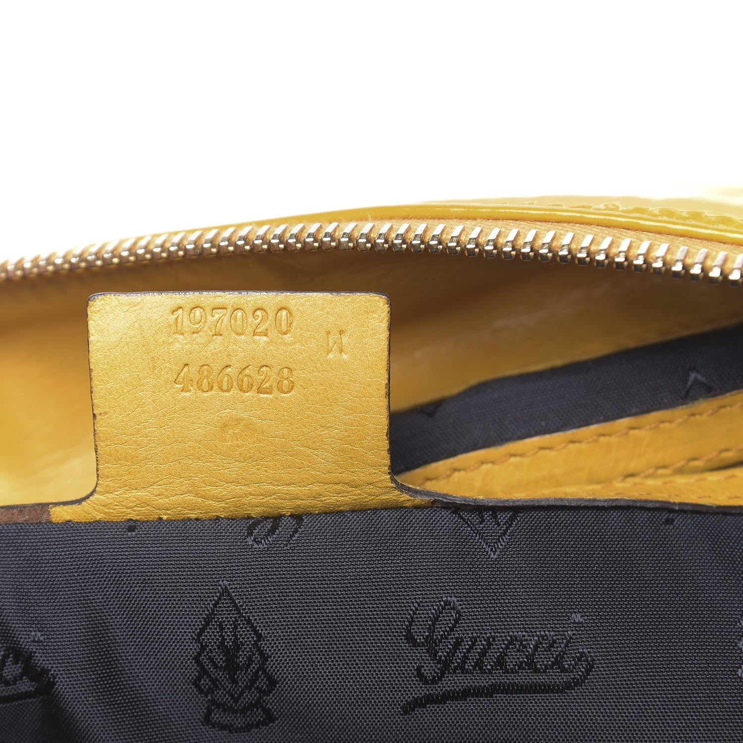 Gucci Patent Medium Hysteria Top Handle Bag Yellow 7 of 11
